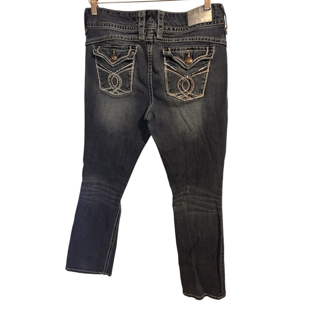 Maurices Women's Bootcut Jeans Flap Pockets Bling Embellished Y2K Size 11/12